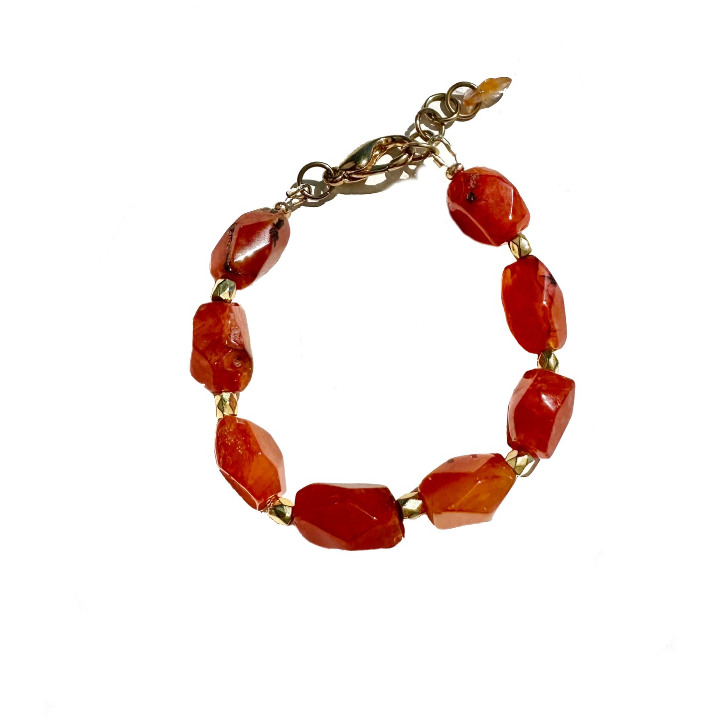 Carnelian Chunky Gold Bracelet