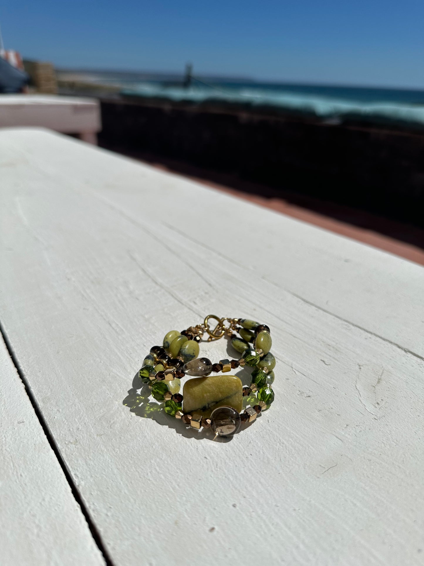 Yellow Turquoise 3 Row Bracelet
