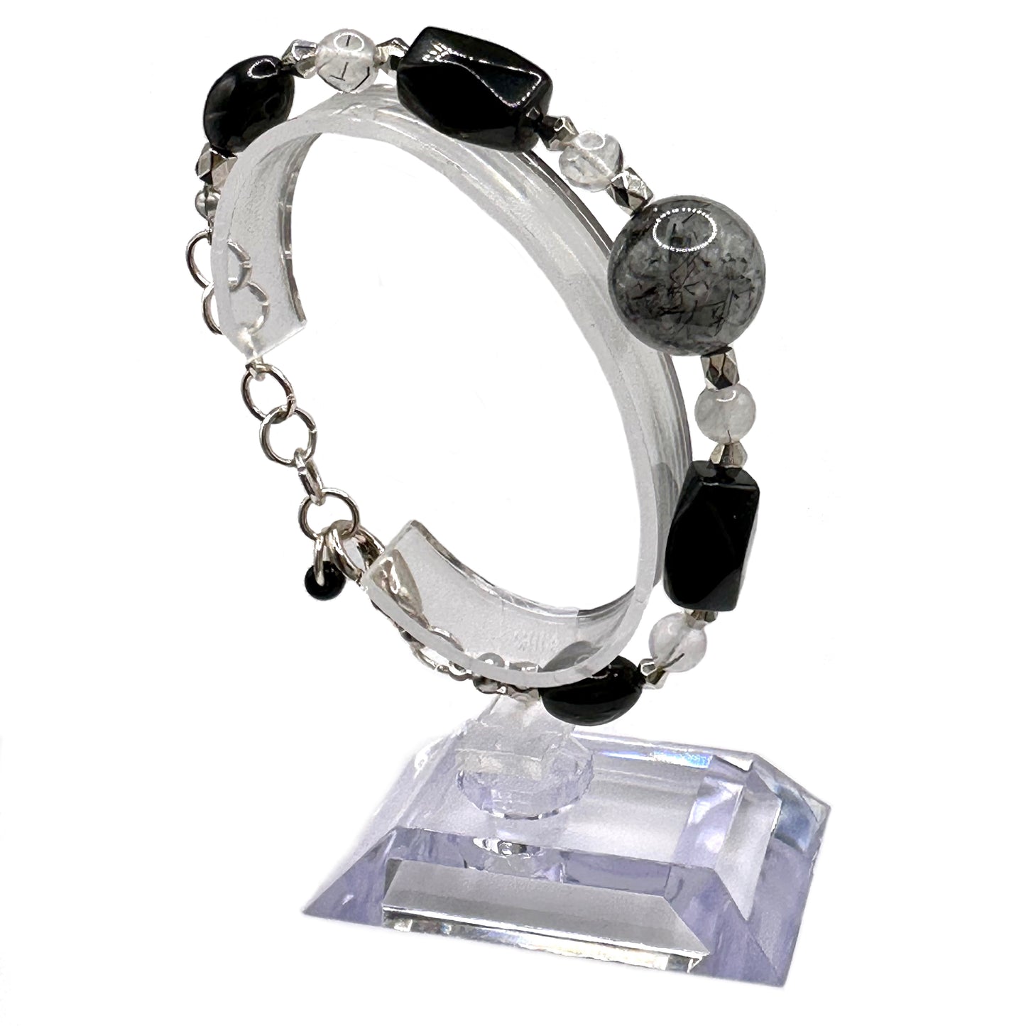 Dainty Onyx Tourmaline Bracelet