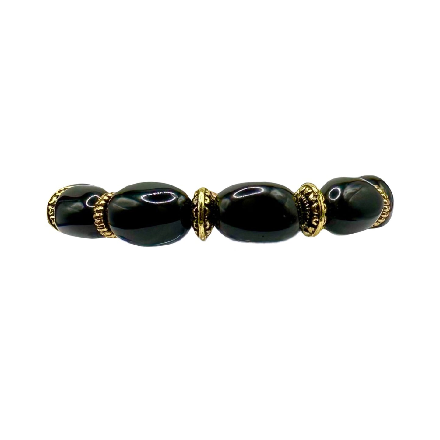 Onyx Gold Chunky Bracelet
