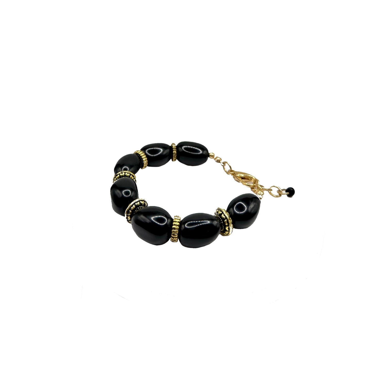 Onyx Gold Chunky Bracelet