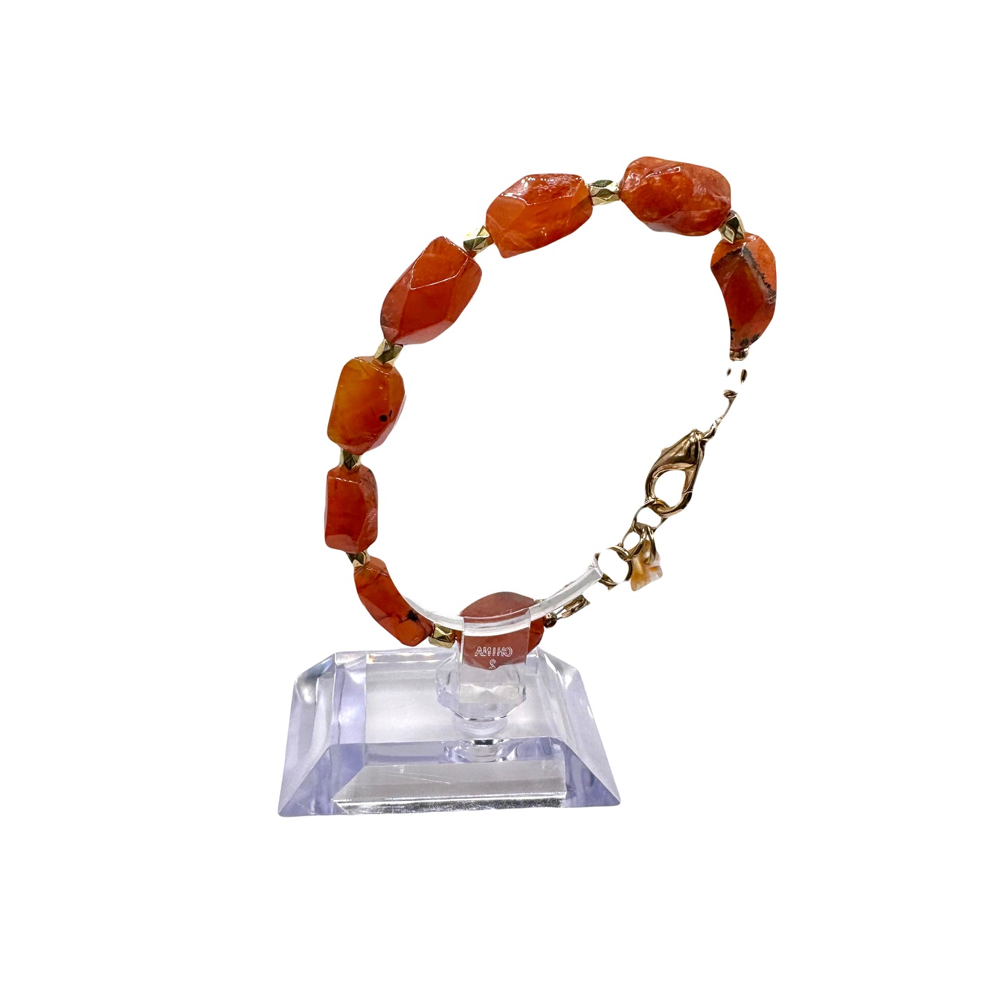 Carnelian Chunky Gold Bracelet