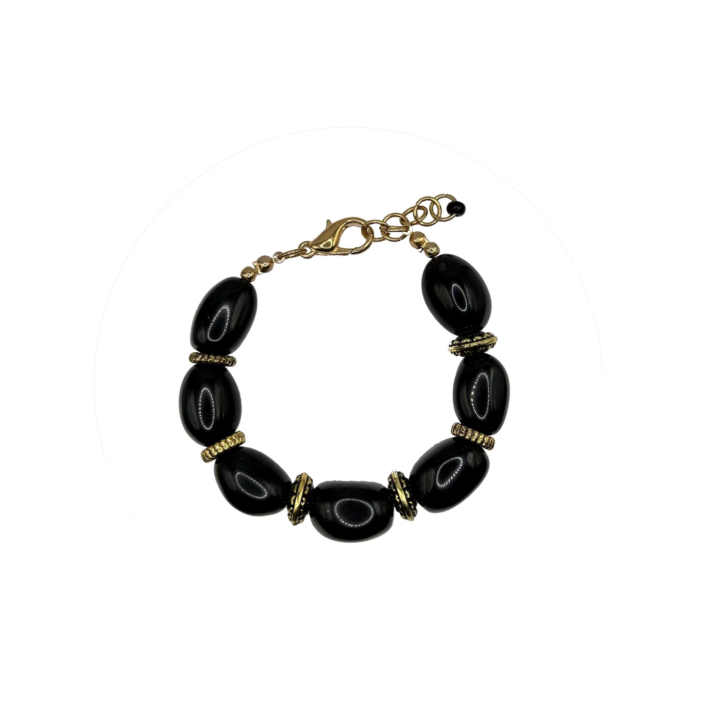 Onyx Gold Chunky Bracelet