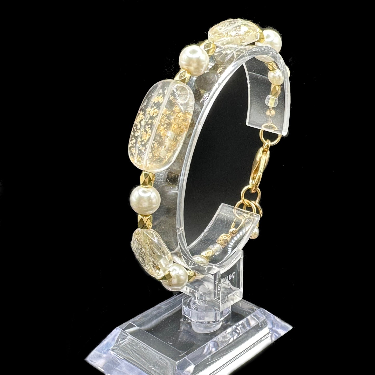 Mini pearly Gold leaf quartz