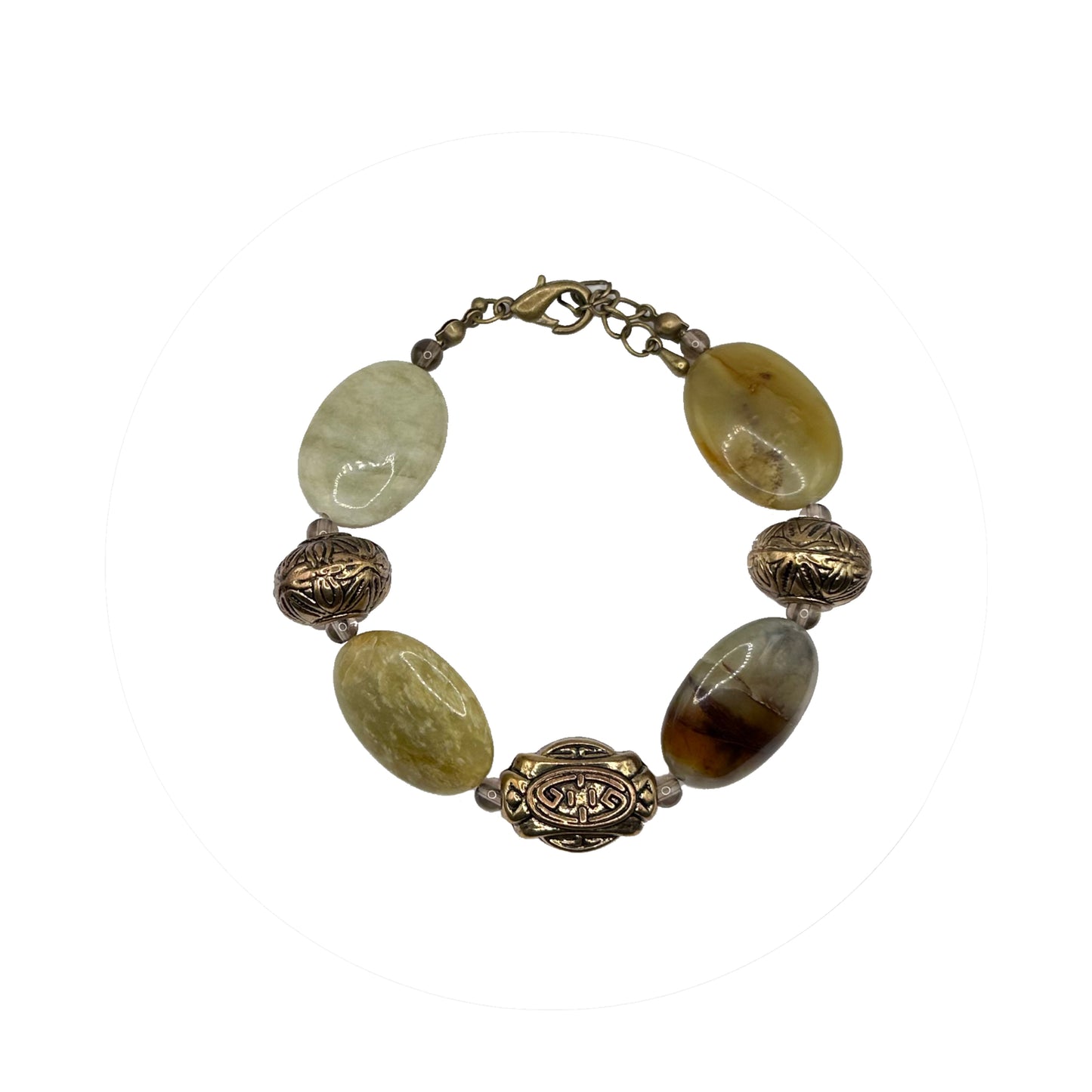 Chunky Jaded Brass Bracelet