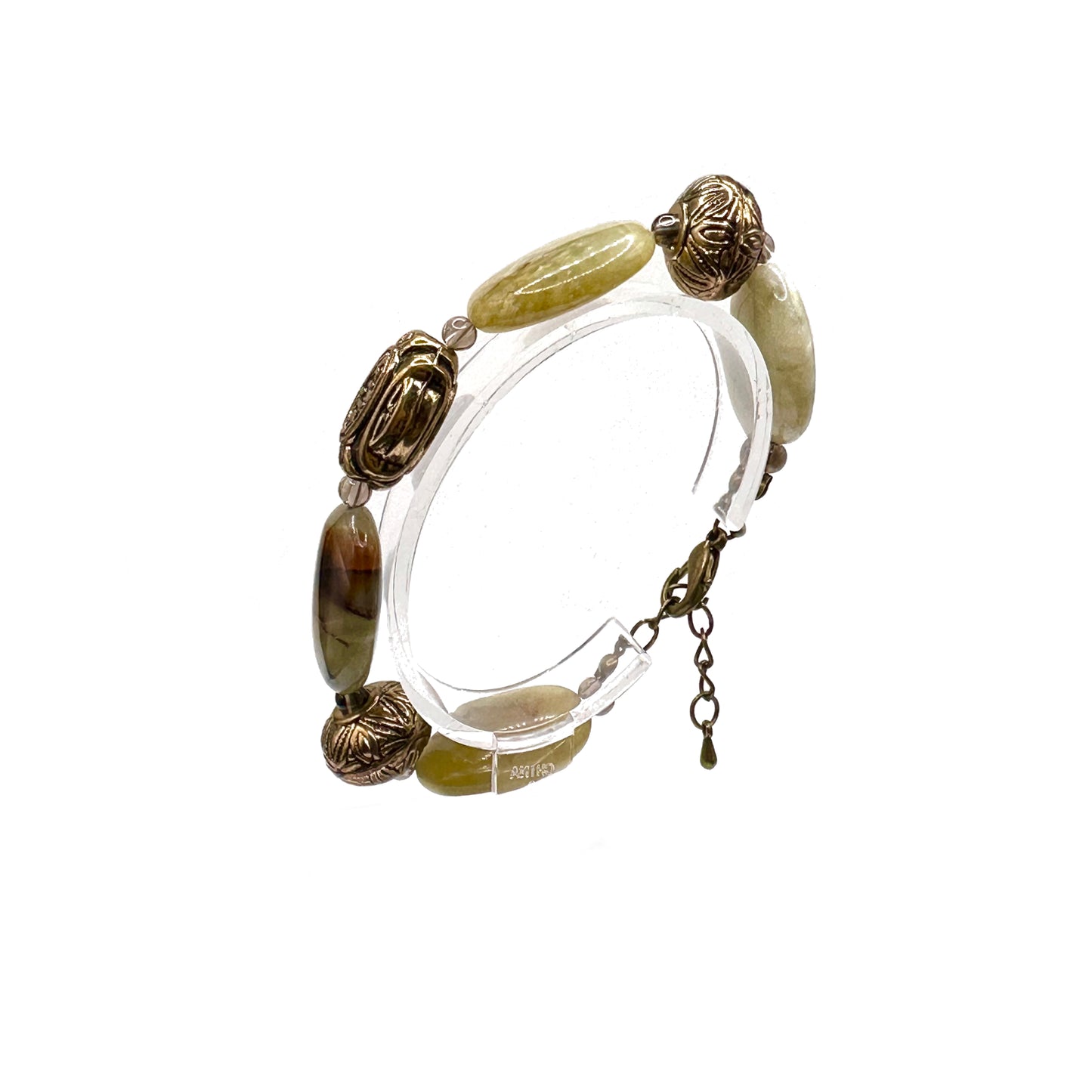 Chunky Jaded Brass Bracelet