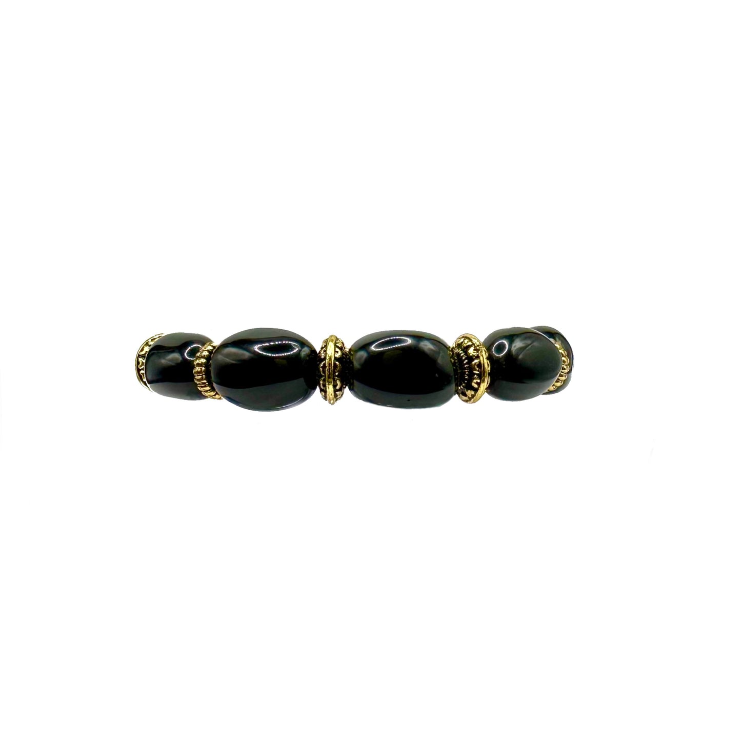 Onyx Gold Chunky Bracelet