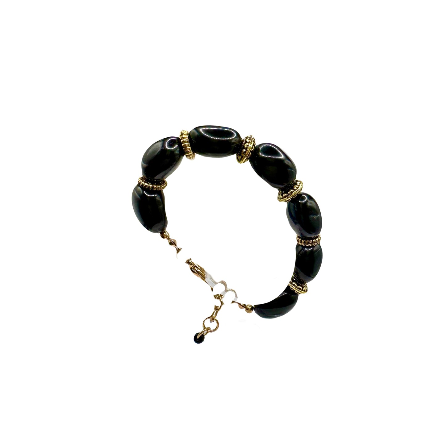 Onyx Gold Chunky Bracelet