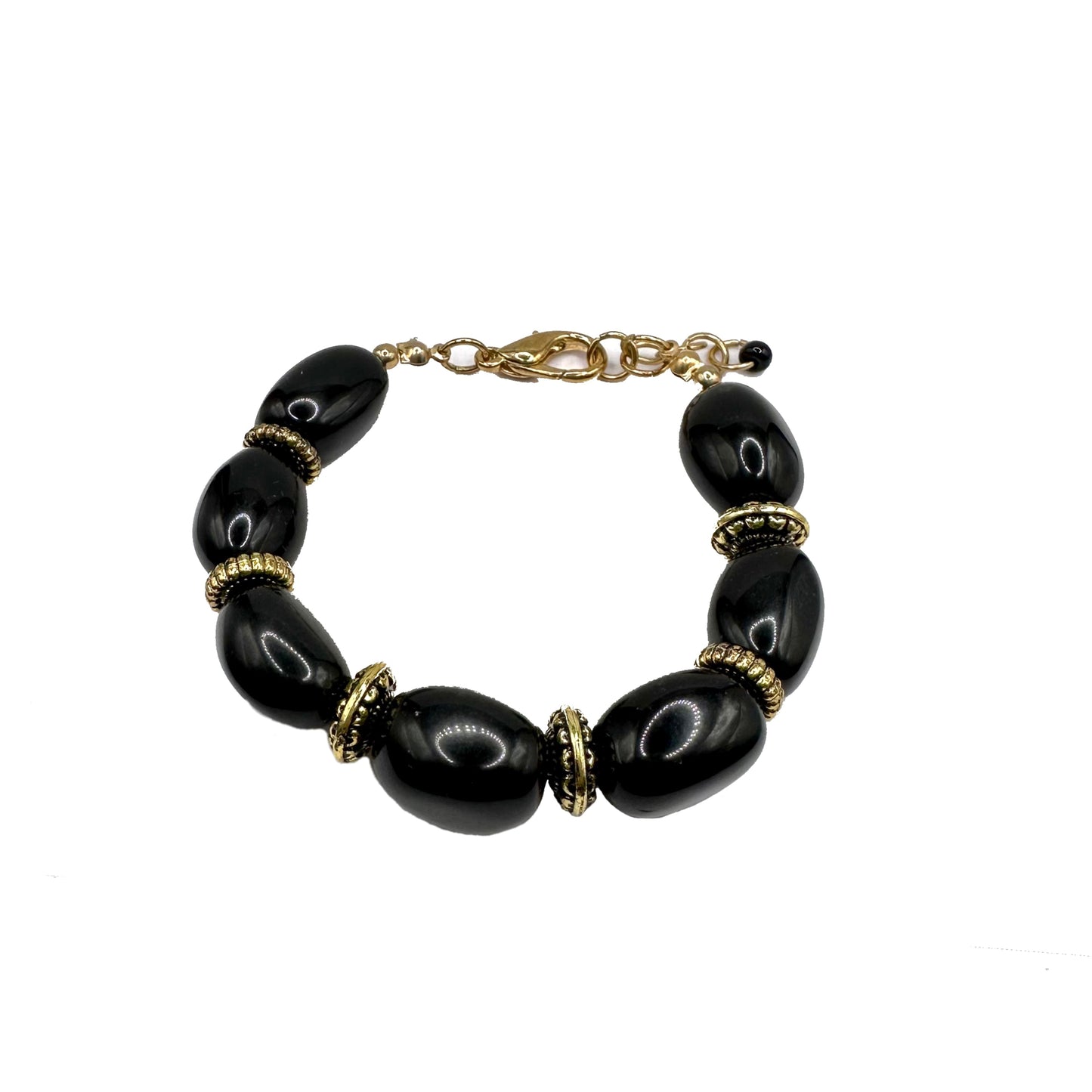 Onyx Gold Chunky Bracelet