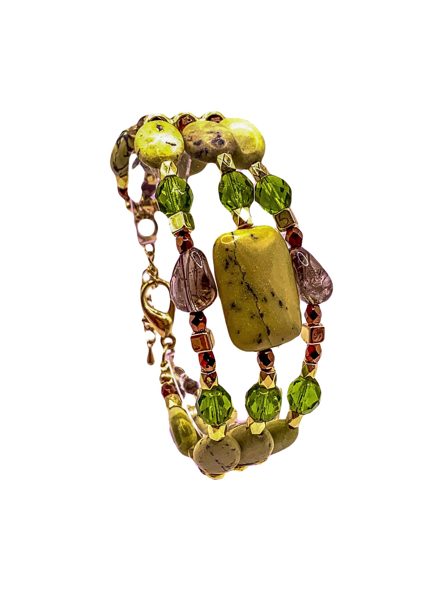 Yellow Turquoise 3 Row Bracelet