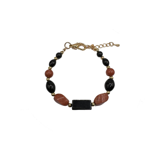 Dainty Goldstone Onyx Bracelet