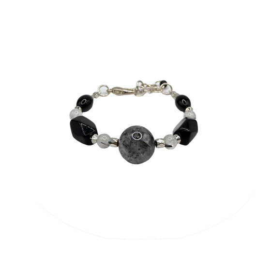 Dainty Onyx Tourmaline Bracelet